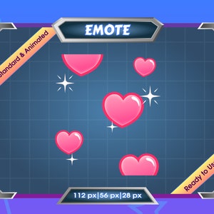 Animierte Emote - Twitch Emote - Discord Emote - Kick Emote - Funkelnde Herzen