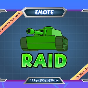 Emote for Streamer | Static Emote | Animated Emote | Twitch Emote | Discord Emote | Tank RAID