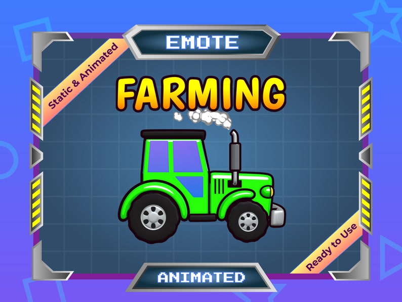 Animated Emote for Streamer Twitch Emote Discord Emote Farming Tractor