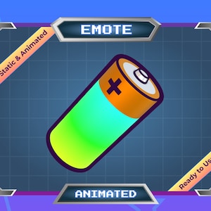 Pozytywna bateria - Animowana emotka - Statyczna emotka - Emotka Twitch - Emotka Discord
