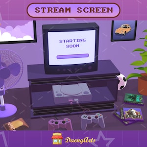 5x Animated Stream Screens | 90&#39;s Classic Retro Gaming Console | Cozy Room Scene | Vintage