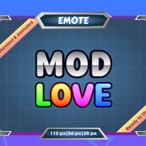 Emote for Streamer | Static Emote | Animated Emote | Twitch Emote | Discord Emote | MOD LOVE