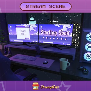 Pantallas de transmisión animadas - Sin conexión - Configuración de escritorio de PC LoFi