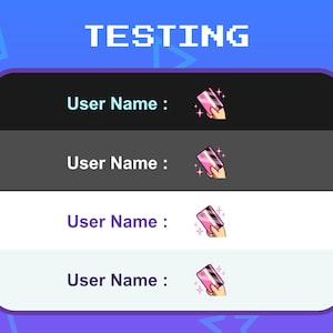 May include: A screenshot of a mobile app interface with the word "TESTING" at the top. The app has a list of user names with a pink credit card icon next to each name.