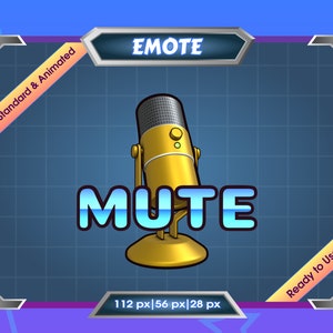 Animated Emote for Streamer - Animated Twitch Emote - Discord Emote - MUTE Microphone