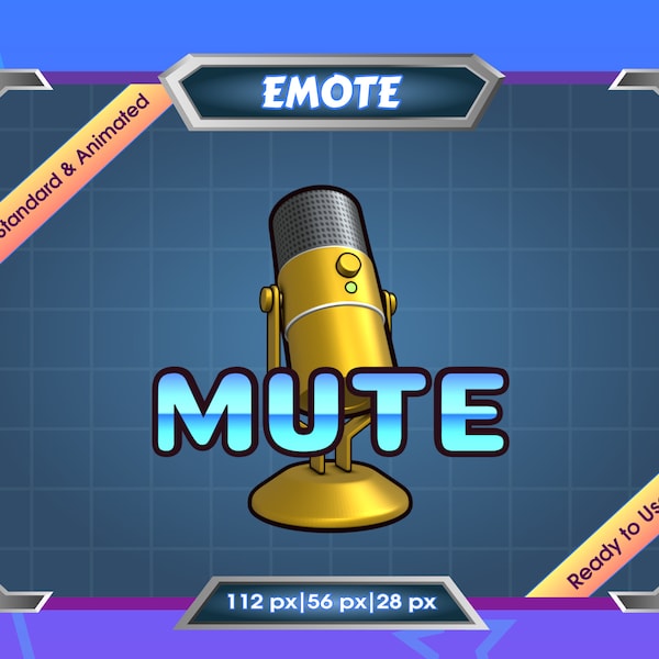 Emote animé pour streamer - Emote animé Twitch - Emote Discord - MUTE Microphone