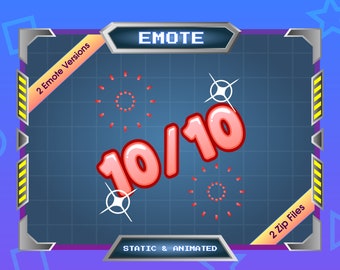 Emote for Streamer | Animated Emote | Static Emote | Twitch Emote | Discord Emote | 10/10 | 100 Percent | Pink Pastel