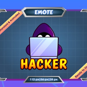 Emote for Streamer | Static Emote | Animated Emote | Twitch Emote | Discord Emote | Hacker | Laptop Mod