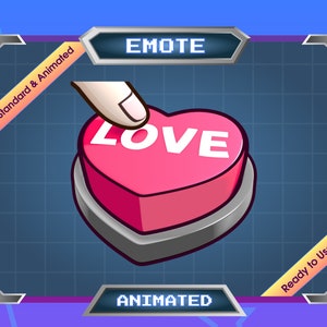 Animowana emotka - Emotka Twitch - Emotka Discord - Różowy przycisk miłości