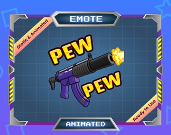 Pew Pew - Animated Emote - Static Emote - Twitch Emote - Discord Emote