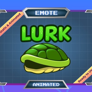 Geanimeerde emote - statische emote - Twitch-emote - Discord-emote - schildpad op de loer