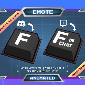 Emote for Streamer | Static Emote | Animated Emote | Discord Emote | Press F Keyboard | F Button
