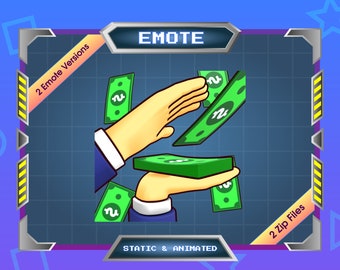 Emote for Streamer | Static Emote | Animated Emote | Twitch Emote | Discord Emote | Animated Money Hand Donation