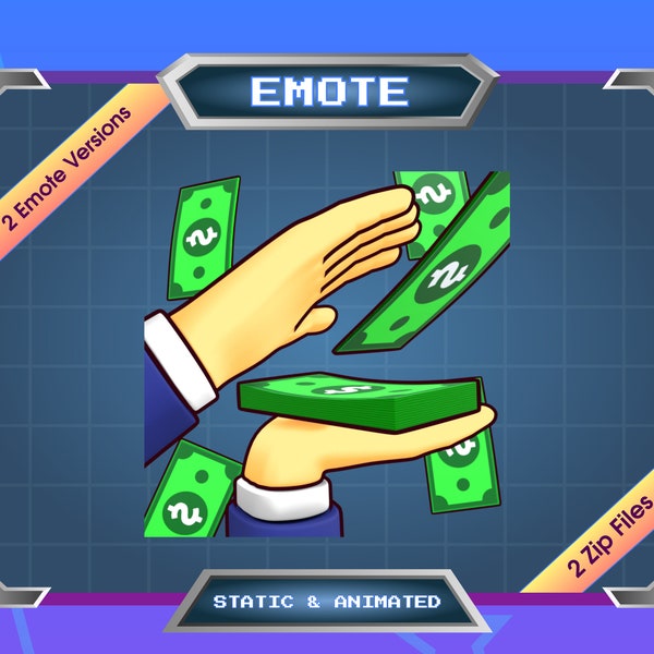 Emote voor Streamer | Statische emote | Geanimeerde emote | Twitch-emote | Onenigheid-emote | Geanimeerde handdonatie van geld