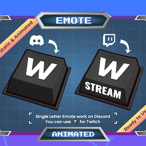 Animated Emote for Streamer - Discord Emote - Animated W Button