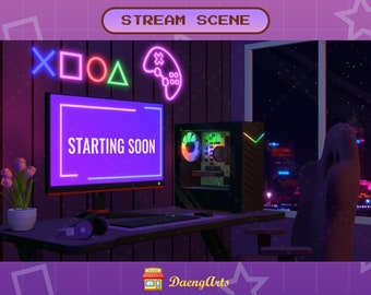 Animated PC Stream Screens - Offline Banner - LoFi Room Scene