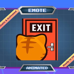 Animated Emote - Static Emote - Twitch Emote - Discord Emote - Cat Leave
