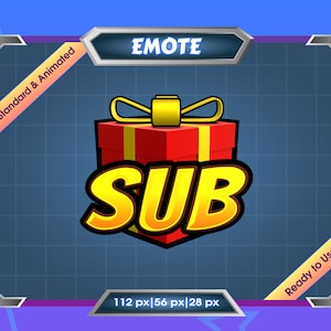 Emote pour streamer | Emote statique | Emote animée | Emote Twitch | Emote Discord | SUB | Coffret cadeau