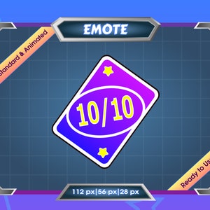 Émote pour Streamer | Émote statique | Émote animée | Émote Twitch | Émote Discorde | Carte 10/10