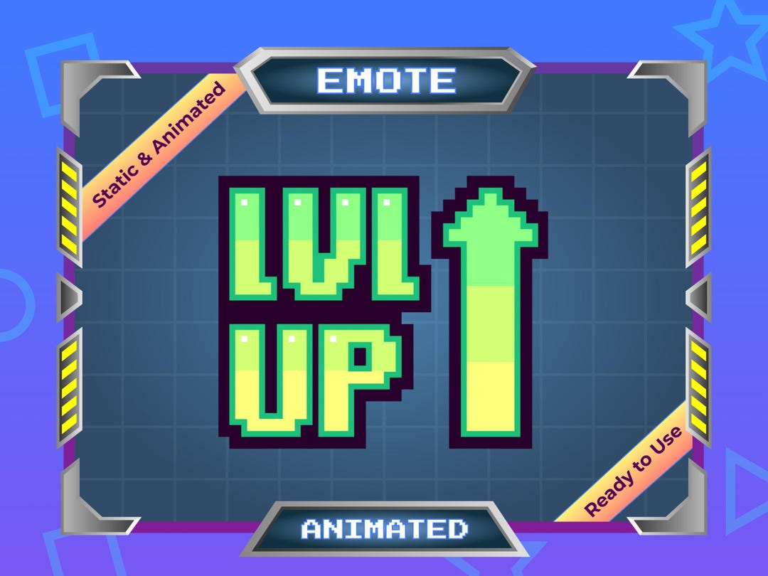 Level up Pixel Animated Emote for Twitch/discord/kick (digital Download ...
