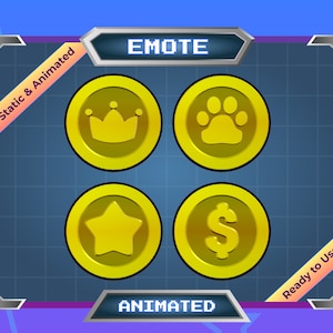 4 Animated Coin Emotes for Twitch and Discord (Digital Download)