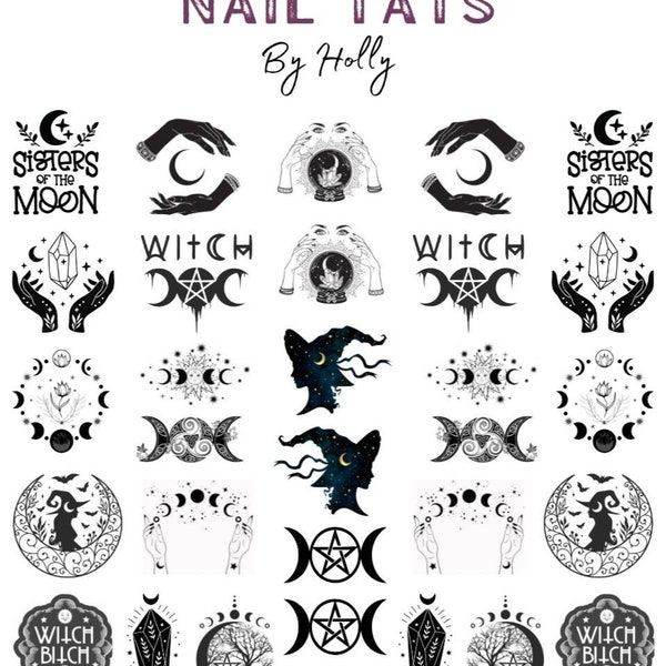 Moon Nail Decals Etsy
