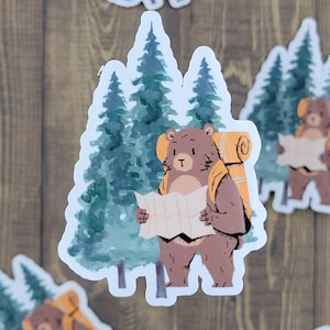 Hiking Bear Sticker