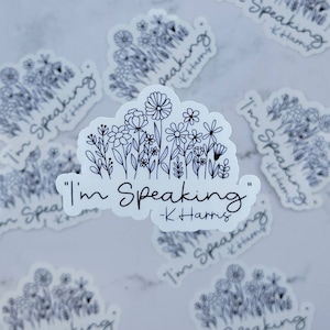 I&#39;m Speaking, Kamala Harris Sticker, Floral