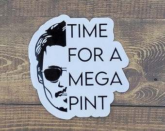 Johnny Depp, Time For A Mega Pint, Sticker