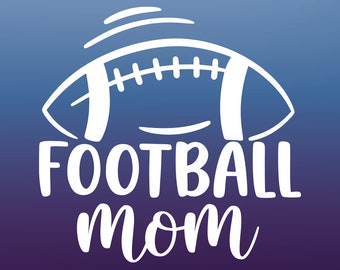 Football Mom, Vinyl Decal, White Vinyl