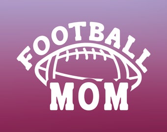Football Mom, Basic, Vinyl Decal, White Vinyl