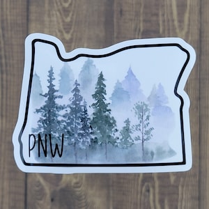 Oregon PNW Sticker, Trees