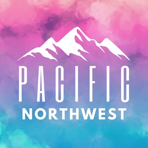 Pacific Northwest, Mountain, Vinyl Decal, White Vinyl