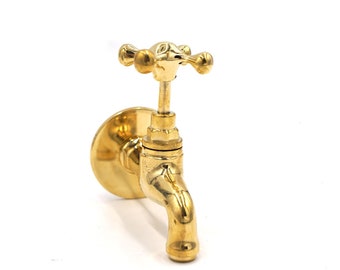 Unlacquered Brass Moroccan Faucet, Moroccan Handcrafted Powder Room Tap