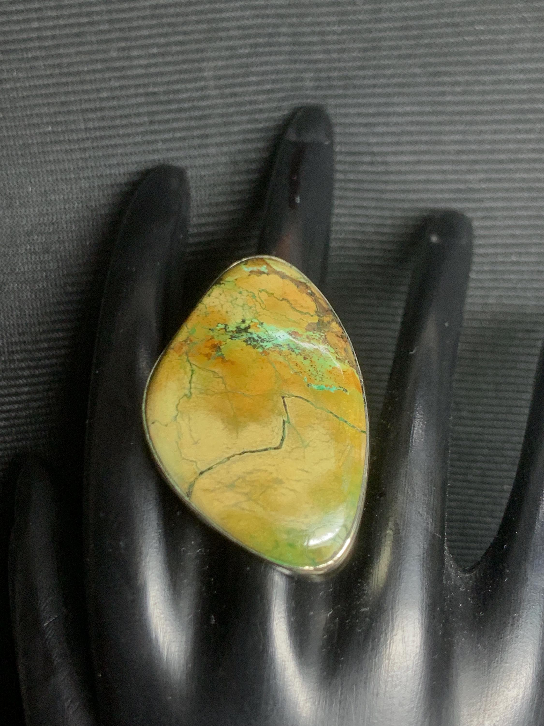 R5 ビンテージターコイズチベットリングジュエリーオープン調節可能な