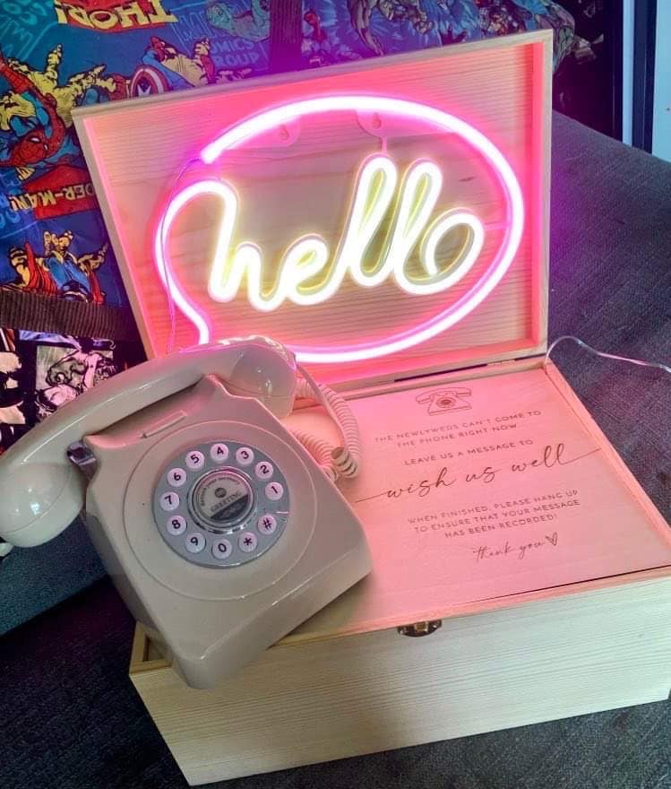 Engraved Vintage Phone Guestbook