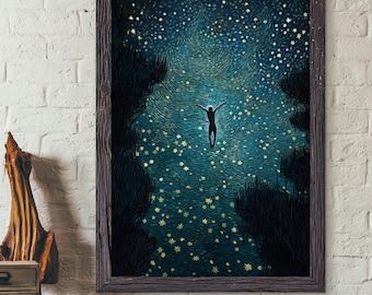 Swimming in the Stars ,  art print