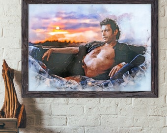 Jeff Goldblum- Chaos theory - jurassic park - Oil painting style - art print