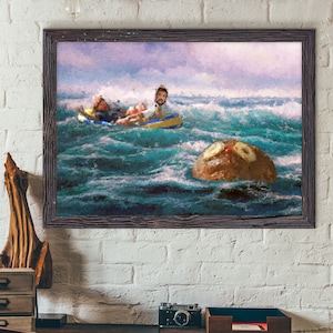 Jamón al ron, siempre soleado, impresión de pintura al óleo - lámina artística
