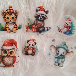 Iron-on transfers Christmas winter animal motifs