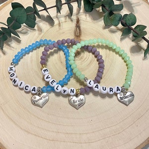 Wedding Give Away - Name Bracelets - Personalized Bracelets - Custom Word Bracelet - Stackable Bracelets - Bachelorette Party Favors