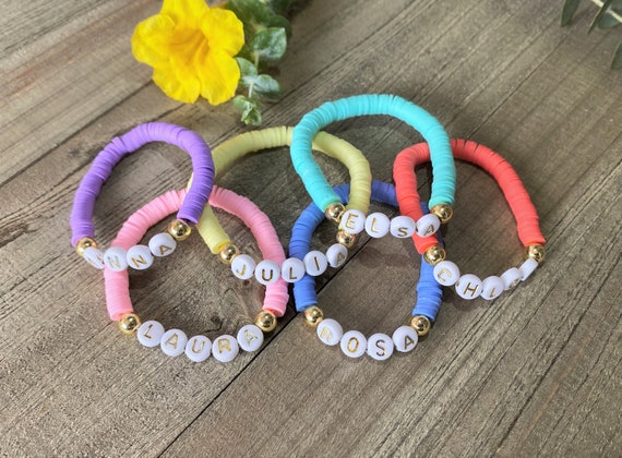 Kids Heishi Bracelet Best Friend Gifts Personalized Name
