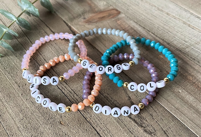 Name Bracelets - Personalized Bracelets - Custom Word Bracelet - Stackable Bracelets - Mama Bracelet - Custom Beaded Bracelets - Minimalist 