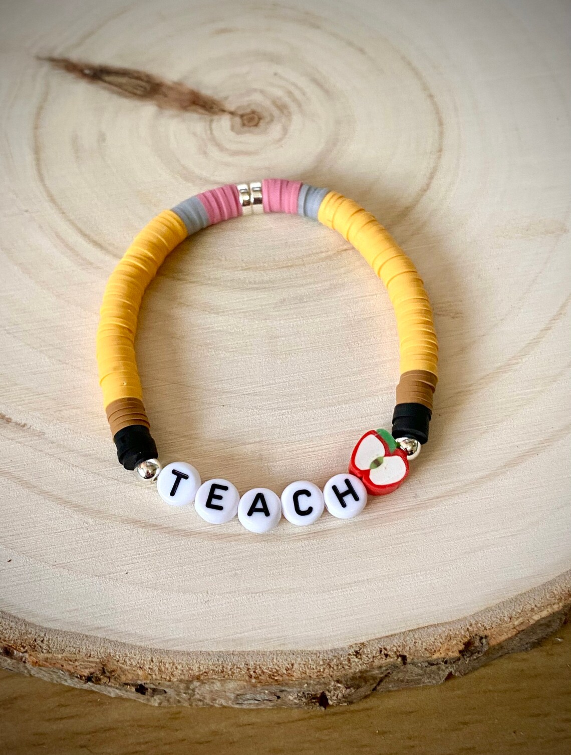 Teacher Bracelet Pencil Bracelet Stackable Bracelet Teacher Etsy