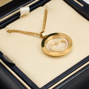 Chopard Necklace with diamond (0.15 ct) in 18K Gold, 16.54 inches | Real Genuine Gold | Premium Real Gold Estate | Nordic Jewelry