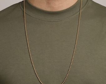 Ball Necklace in 14K Gold, 31.5 inches | Solid Gold | Minimalistic