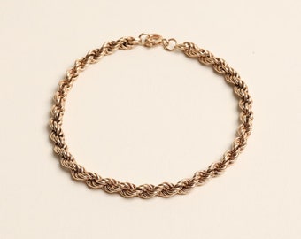 Rope Bracelet in 14K Gold, 8.86 inches | Solid Gold | Quality Fine Jewelry | Scandinavian Jewelry