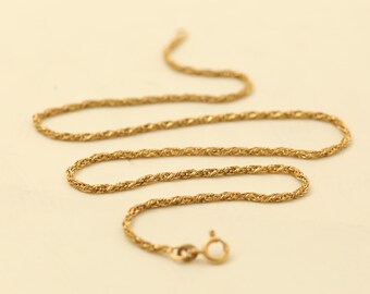 Rope Necklace in 18K Gold, 15.16 inches | Real Genuine Gold | Quality Fine Jewelry | Danish Jewelry