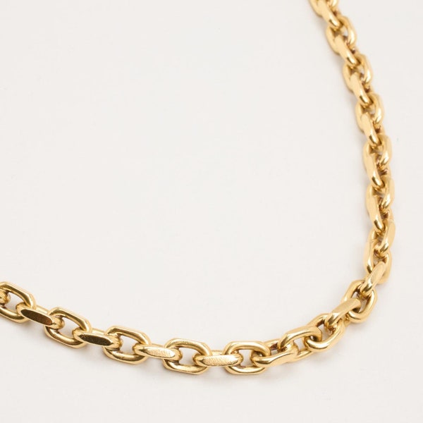 Anchor chain Necklace in 14K Gold, 30.51 inches | Real Genuine Gold | Fine Jewelry | Scandinavian Jewelry