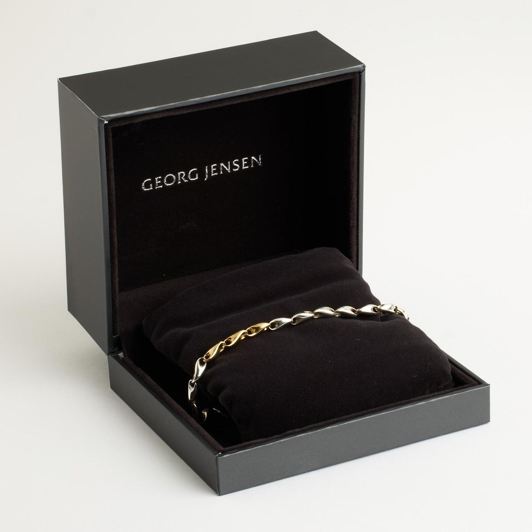 Véritable Bracelet Georg Jensen En Or Rose 9 Carats - Chaîne Cadenas Vintage Avec Boîte D'origine